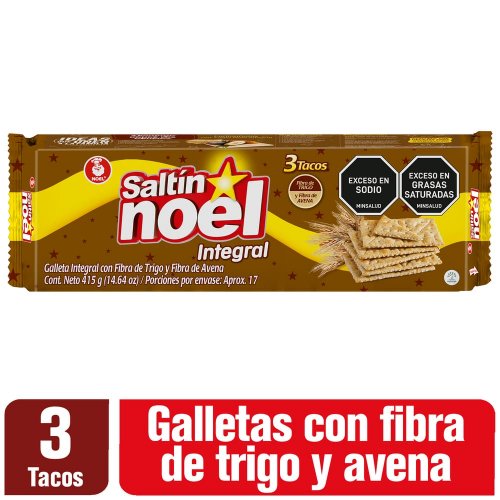 Galletas Saltín Integral X 3 Tacos  Doble Fibra 415 g