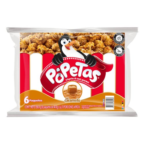 Popetas Caramelo x 6 Multipack 264 g