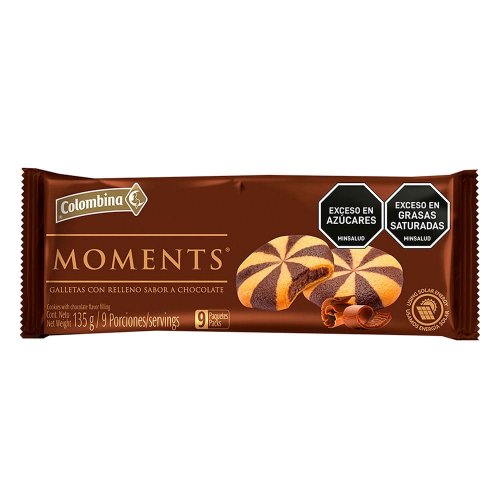 Galleta Moments 135 g Rellena Chocol