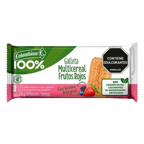 Galleta Crakeñas Probióticos X 8 und Frutos Rojos 216 g