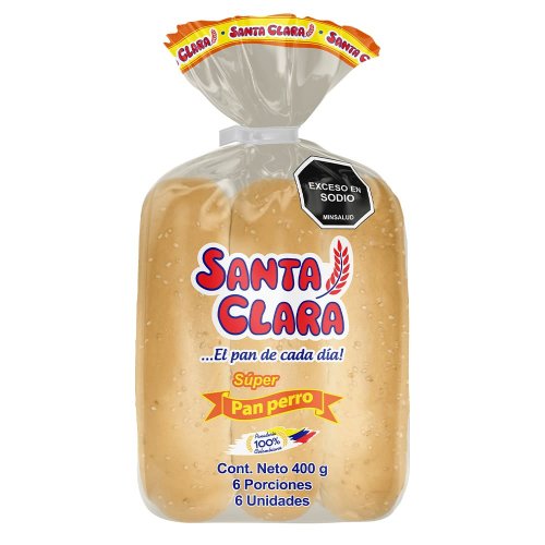 Pan Santa Clara Perro x 6 und 400 g