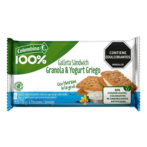 Galleta Crakeñas 100% Sándwich Yogurt Griego 138 g
