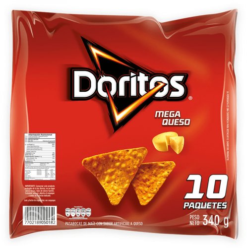 Doritos Mega Queso 10undx34 g Bolsa