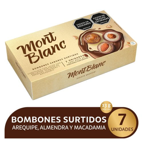 Chocolatina Montblanc Areq-Almendra-Macadamia X7 Estuche 94 g