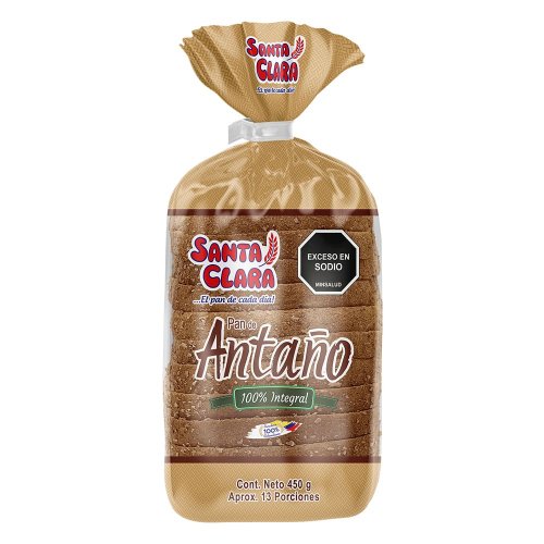 Pan Santa Clara Antaño Integral Tajado 450 g