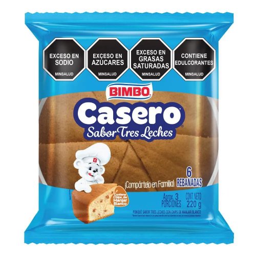 Ponqué Bimbo Casero Tres Leches 220 g