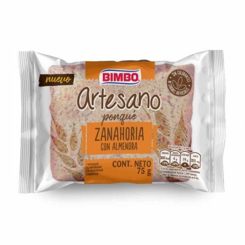 Ponque Bimbo Artesano Zanahoria Almendra x 75 g