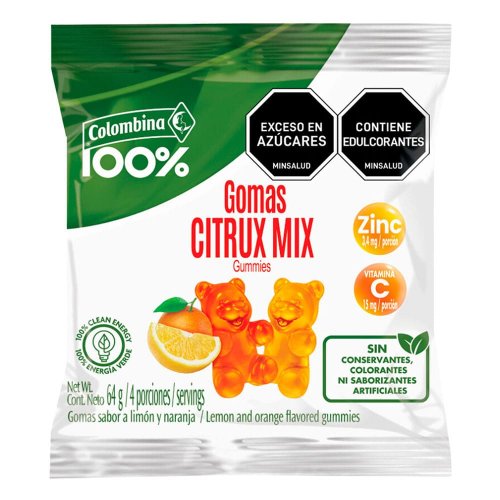 Gomas 100% Colombina Vitamina C x 64 g