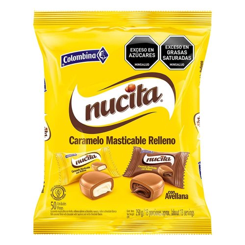 Caramelo Masticable Colombina Relleno Nucita x 50 und