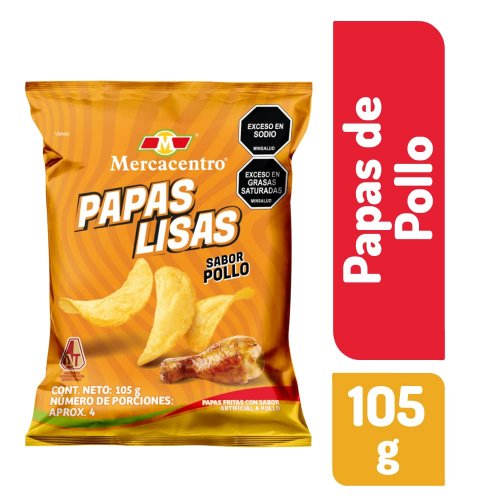 Papas Lisas Mercacentro Pollo x 105 g