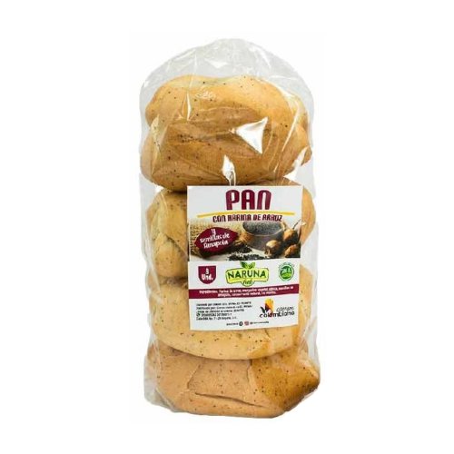 Pan Naruna Con Harian De Arroz Semillas Amapola x 400 g
