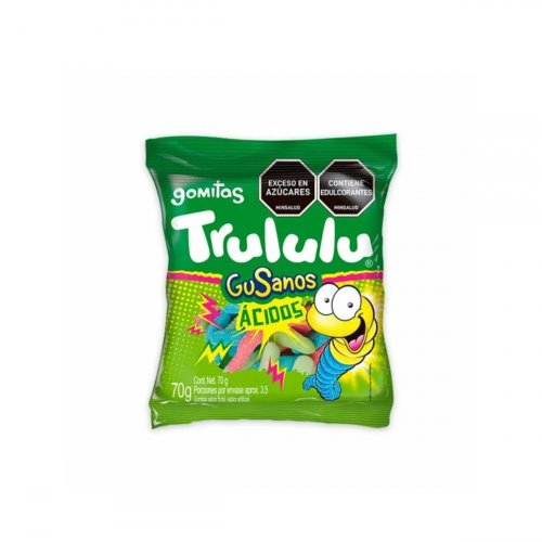 Gomas Trululu Gusanos Acidos x 70 g