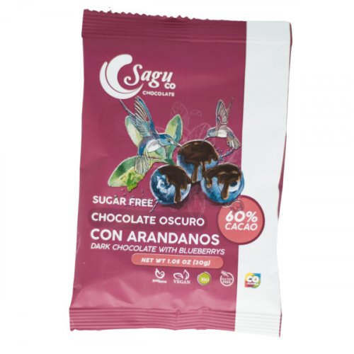 Grajea De Chocolate Sagu 60% Cacao Arandanos Sin Azucar x 30g