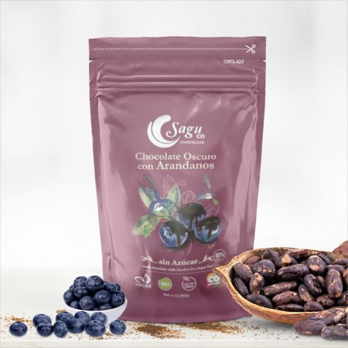 Grajea De Chocolate Sagu 60% Cacao Arandanos Sin Azucar x 60g