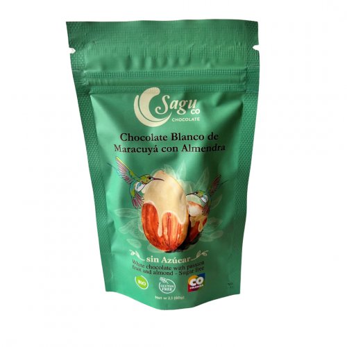 Grajea De Chocolate Blanco Sagu Con Maracuya Sina Zucar x 60g