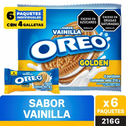 Galleta Oreo Bolsa Golden x 216 g