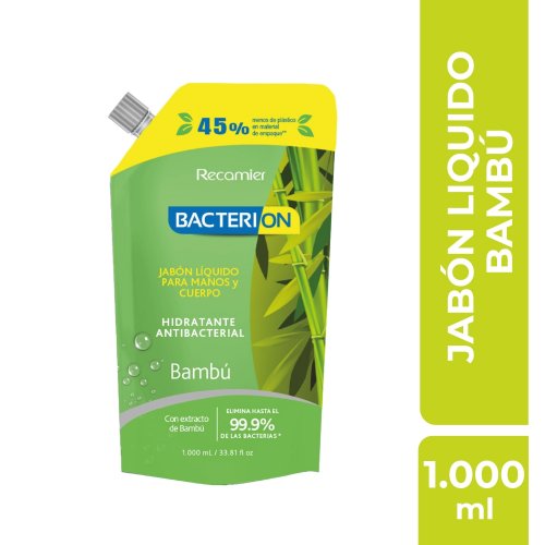 Jabon Líquido Bacterion x 1000 ml Doy Pack Bambu