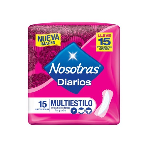 Protectores Nosotras Diarios Multiestilos 15 Und