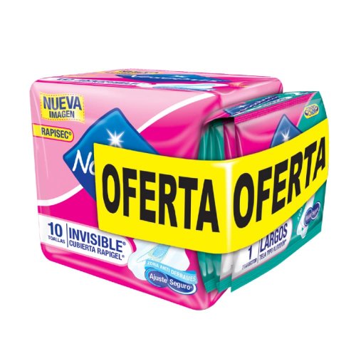 Toalla Nosotras Invisible Rapigel x 10 und + 5 Protector Largos