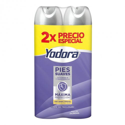 Desodorante Yodora Spray Pies Suaves 2X 260 ml Precio Especial