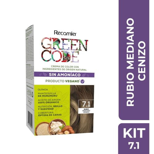Tinte Greencode Kit # 7.1 Tubo 50 g