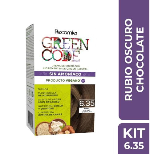 Tinte Greencode Kit # 6.35 Tubo 50 g