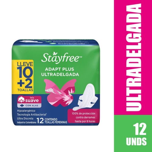 Toalla Stayfree Plus Ultradelgada 12 und