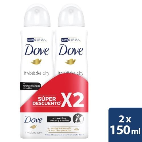 Desodorante Dove Aerosol Invisible Precio Especial 2 und x 150 ml