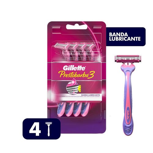 Máquina X 4 und Prestobarba 3 Gillette Mujer