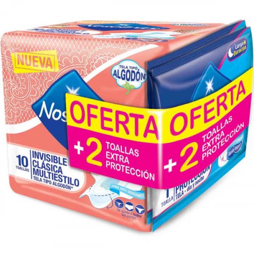 Toalla Nosotras Invisible Clásica x 10 + 2 M