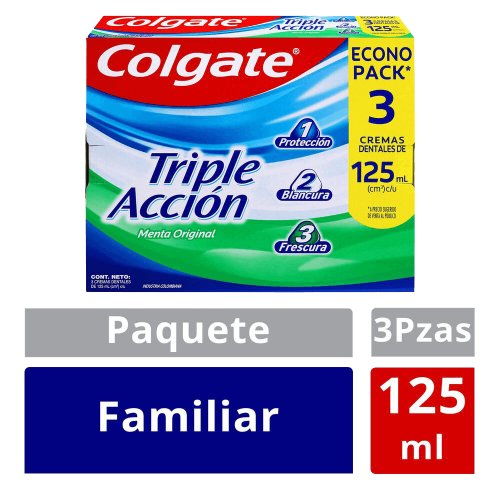 Crema Dental Colgate Triple Acción 125ml x 3und