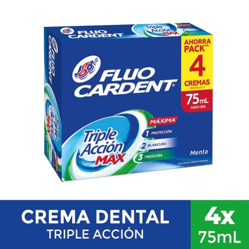 Crema Fluocardent Multiacción 4X75 ml  Frescura Máxima