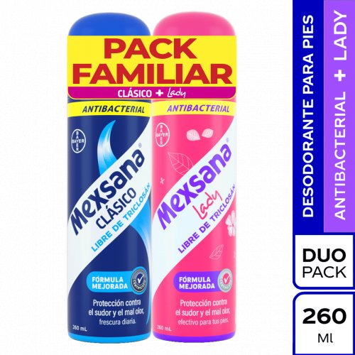 Talco Mexsana 2X260 ml Clásico+Lady Aerosol