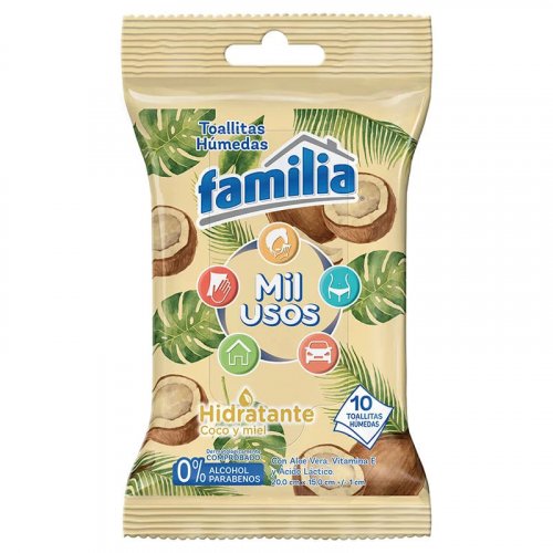 Toallitas Familia Mil Usos x 10 und Hidratante