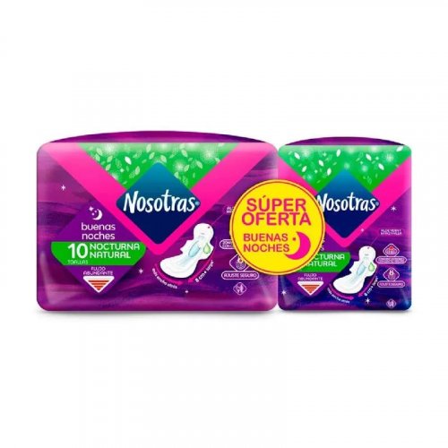 Toalla Nosotras Buenas Noches x 10 und + 4 und Precio Especial