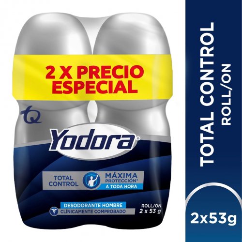 Desodorante Yodora Roll On Total Control 2 X 53 g Precio Especial