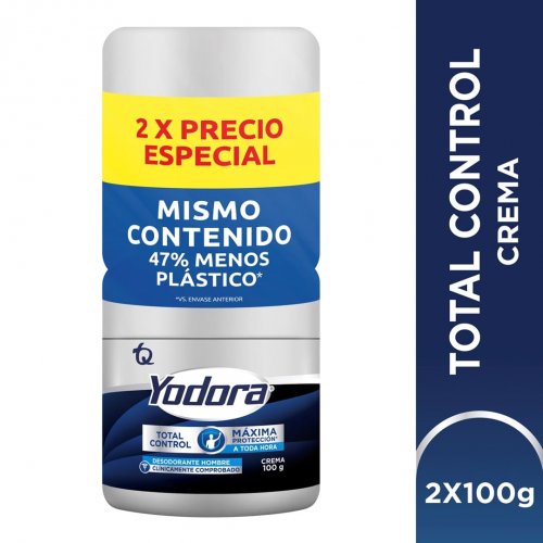Desodorante Yodora Crema Total Control 2 X 100 g Precio Especial