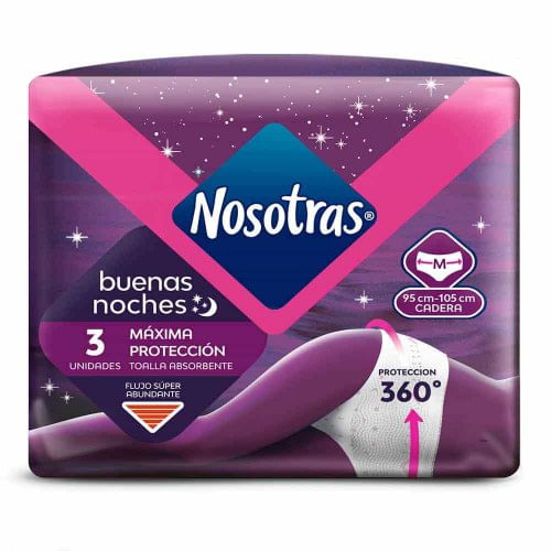 Toallas Nosostras Absorbentes Talla M Buenas Noches x 3 und