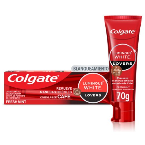 Crema Dental Colgate Luminous White Lovers Café  blanqueadora 70g