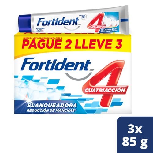Crema Fortident Blanqueadora Econopack 3 und x 85 g c/u