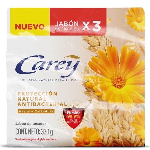Jabon Carey Proteccion Antibacterial 3 x 110 g