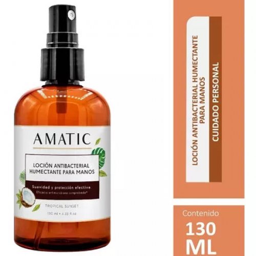 Loción Antibacterial Amatic Humectante Manos x 130 ml
