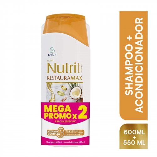 Shampoo Nutrit 600 ml+550 ml Acond.Restauramax x 1150 ml
