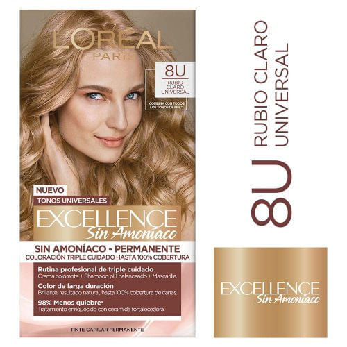 Tinte Loreal Exc.Nudes Sin Amoniaco 8U H5711200 Rubio Claro