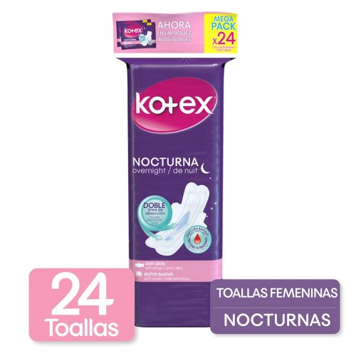 Toallas Higienicas Kotex Nocturna Tela Dispens 24 und