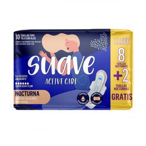Toalla Suave Active Care Nocturna x 8 und Gratis 2 und