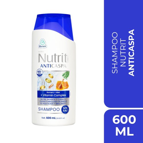 Shampoo Nutrit Anticaspa Romero Y Miel x 600 ml