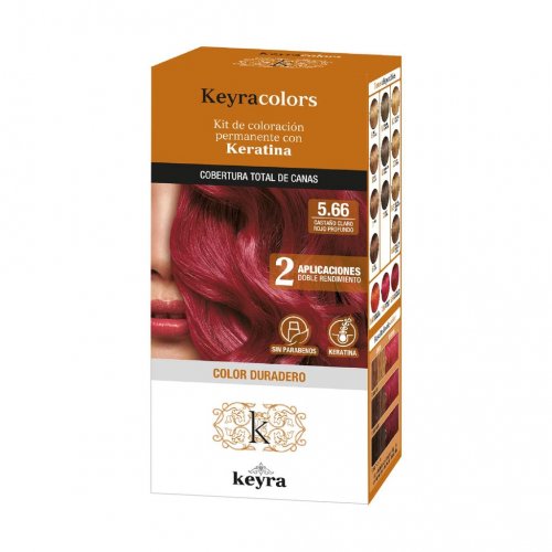 Tinte Keyra Colors Kit # 5.66 Castano Claro Rojo