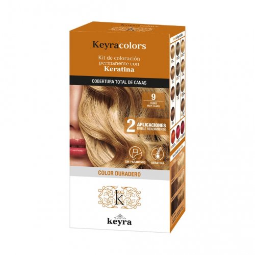 Tinte Keyra Colors Kit # 9 Rubio Muy Claro