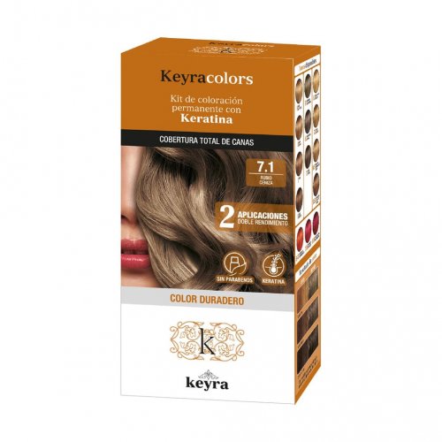 Tinte Keyra Colors Kit # 7.1 Rubio Ceniza